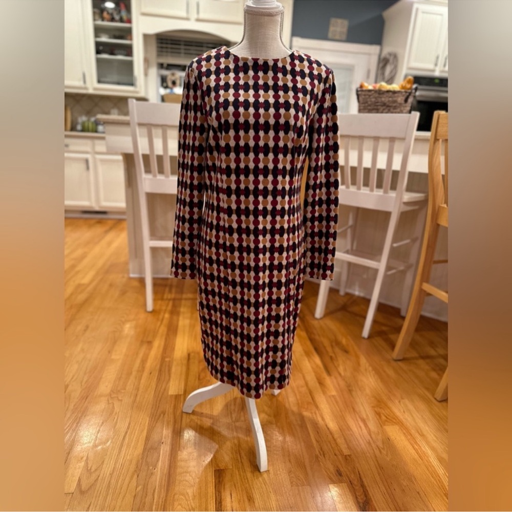 ****Boden geo pattern sheath dress